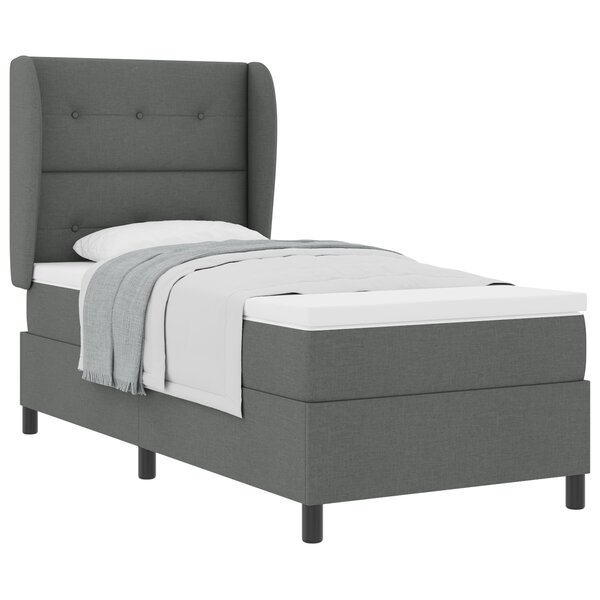 VidaXL Cadre de Lit avec Matelas Gris Foncé 80x200 cm Tissu