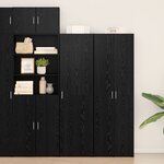 vidaXL Buffet en chêne noir 50x42.5x185 cm en bois reconstitué