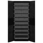 vidaXL Armoire à chaussures Noir 60x30x166 cm Tissu
