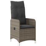 vidaXL Ensemble de bistro de jardin 7 Pièces coussins gris poly rotin