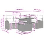 vidaXL Ensemble de salle à manger de jardin 6 pièces avec coussins en poly rotin noir et acacia