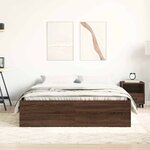 vidaXL Cadre de lit chêne marron 135x190 cm double