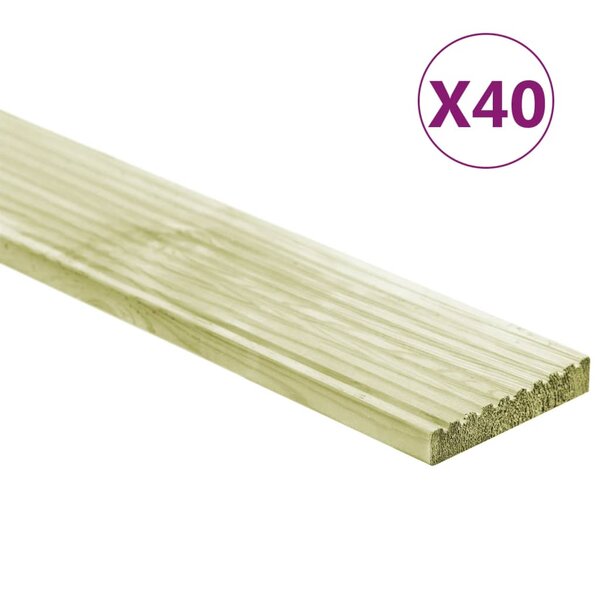vidaXL Panneaux de terrasse 40 Pièces 5 8 m² 1 m Pin massif imprégné