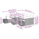vidaXL Ensemble de Sofa de Jardin 9 Pièces avec Coussins Beige Poly Rattan
