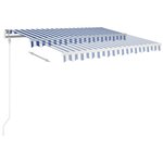 vidaXL Auvent manuel rétractable sur pied 300x250 cm Bleu/Blanc