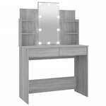 vidaXL Coiffeuse avec LED Sonoma gris 96x40x142 cm