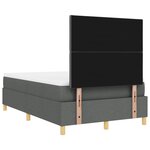 vidaXL Lit box spring avec matelas gris foncé petit double en tissu