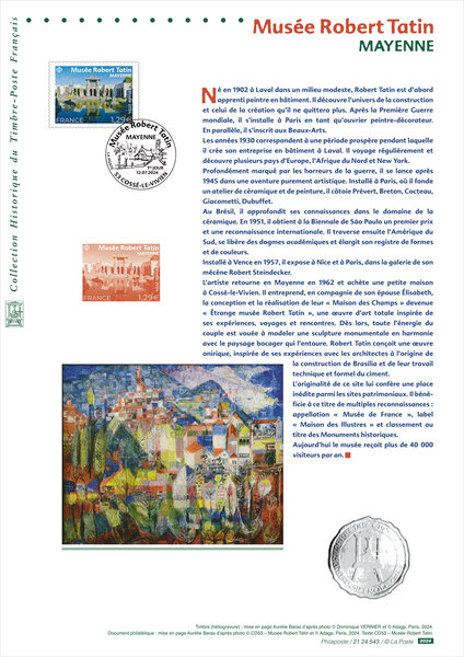 Document philatélique - Musée Robert Tatin - Mayenne