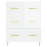 vidaXL Buffet Blanc brillant 69 5x34x90 cm Bois d'ingénierie