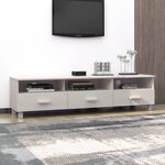 vidaXL Meuble TV HAMAR Blanc 158x40x40 cm Bois massif de pin