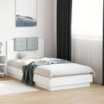 vidaXL Cadre de lit sans matelas blanc 75x190 cm