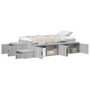 vidaXL Lit de rangement Gris Sonoma 90x190 cm