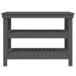 vidaXL Banc de travail Gris 110 5x50x80 cm Bois de pin massif