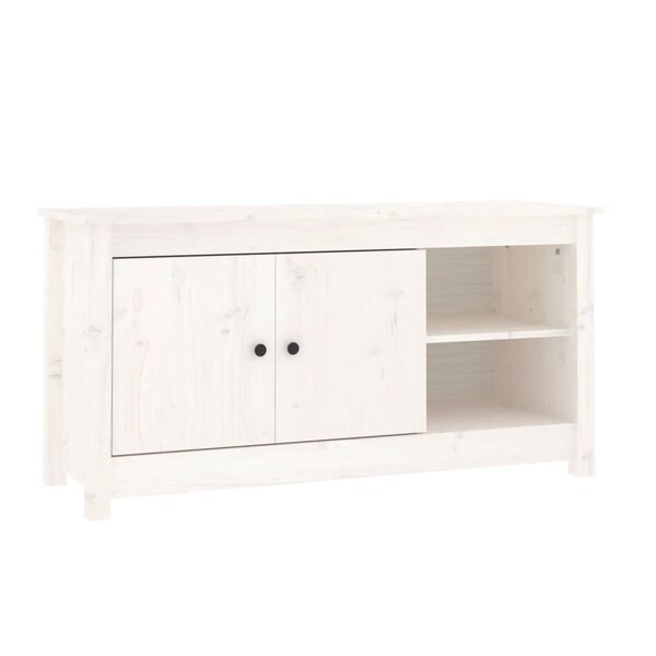 vidaXL Meuble TV Blanc 103x36 5x52 cm Bois de pin massif