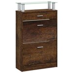 vidaXL Armoire à chaussures Chêne fumé 63x24x104 cm Bois d'ingénierie