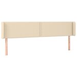 vidaXL Tête de lit avec oreilles Crème 163x16x78/88 cm Tissu