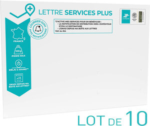 Prêt-à-Poster - Lettre Services Plus - 100g - Format C4 - Enveloppes en lot de 10