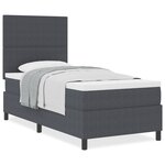 vidaXL Lit à Sommier Tapissier avec Matelas Gris Foncé 90x200 cm Tissu Velours Côtelé