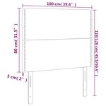 vidaXL Tête de lit à LED Gris clair 100x5x118/128 cm Velours