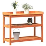 vidaXL Table de rempotage avec étagères marron bois massif de pin