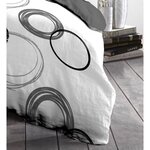 Parure de lit - 1 housse de couette 140 x 200 cm + 1 taie d'oreiller 63 x 63 cm - Gris clair