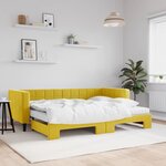 vidaXL Lit de jour avec lit gigogne et matelas jaune 80x200 cm velours