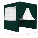 vidaXL Tente de réception avec parois latérales 2x2 m Vert 90 g/m²