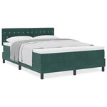 Lit box spring vidaXL avec matelas vert foncé 140x200 cm en velours