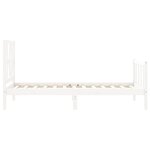 vidaXL Cadre de lit sans matelas blanc bois de pin massif
