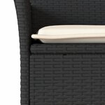 vidaXL Ensemble à manger de jardin et coussins 5 Pièces noir rotin verre