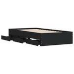 vidaXL Cadre de lit avec tiroirs sans matelas noir 90x200 cm