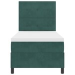 lit avec sommier à ressort vidaXL et matelas vert foncé en velours simple