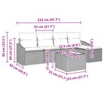 vidaXL Ensemble de canapé de jardin 6 pièces avec coussins Beige en poly rotin
