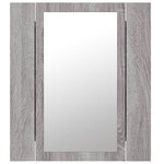 vidaXL Armoire à miroir LED de salle de bain sonoma gris 40x12x45 cm