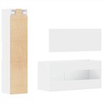 vidaXL Ensemble de meubles salle de bain 3 Pièces blanc bois d'ingénierie