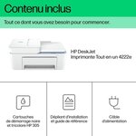 Imprimante tout-en-un HP Deskjet 4222e jet d'encre couleur Copie Scan - 3 mois d'Instant ink inclus avec HP+