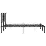 vidaXL Cadre de lit métal sans matelas et tête de lit noir 160x200 cm