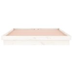 vidaXL Cadre de lit à LED blanc 120x190 cm petit double bois massif
