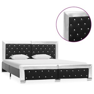 vidaXL Cadre de lit Noir Similicuir 160x200 cm