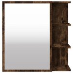 vidaXL Armoire à miroir de salle de bain Chêne fumé 62 5x20 5x64 cm