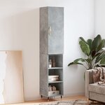 vidaXL Buffet haut Gris béton 34 5x34x180 cm Bois d'ingénierie