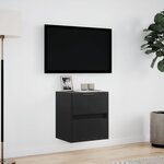 vidaXL Meuble TV mural avec lumières LED noir 41x31x45 cm