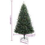vidaXL Sapin de Noël artificiel à charnières avec baies rouges 210 cm