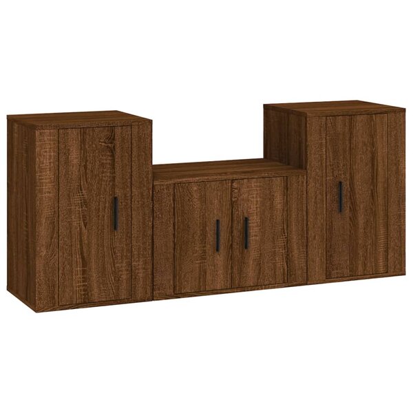 vidaXL Ensemble de meubles TV 3 Pièces Chêne marron Bois d'ingénierie