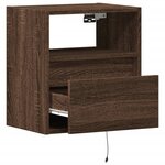 vidaXL Meubles TV muraux lumières LED 2 Pièces chêne marron 41x31x45 cm