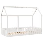 vidaXL Cadre de lit d'enfants forme de maison 90x190cm bois massif pin