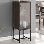 vidaXL Armoire latérale avec porte en verre chêne marron 35x37x100 cm