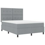 vidaXL Lit Box Spring avec Matelas Gris Clair 160x200 cm Tissu