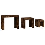 vidaXL Tables basses gigognes 3 Pièces Chêne fumé Bois d'ingénierie