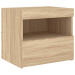 vidaXL Tables de chevet et lumières LED 2 Pièces chêne sonoma 50x40x45 cm